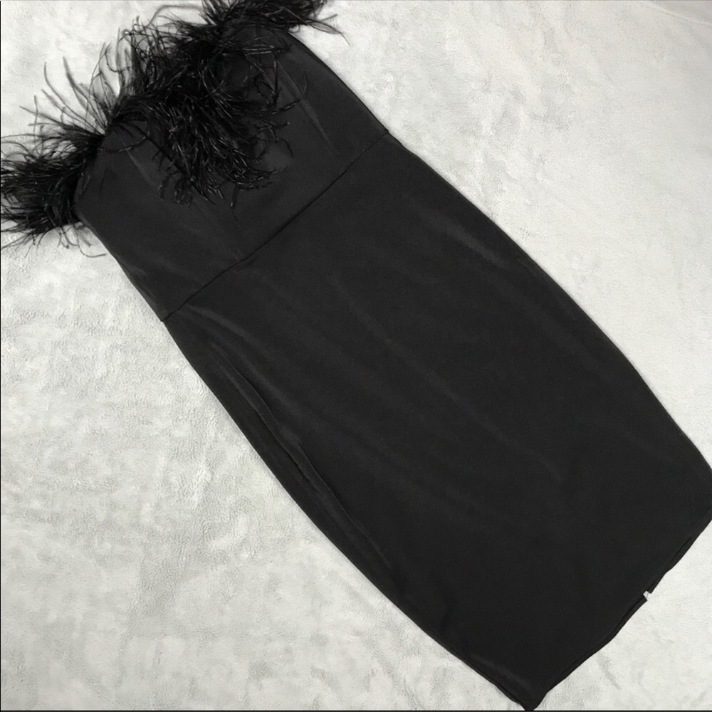 LPA midi feather party dress